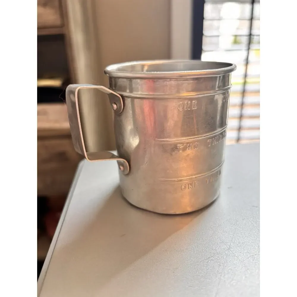 Vintage ALUMINUM Measuring ONE Cup w/ Handle & Spout #3